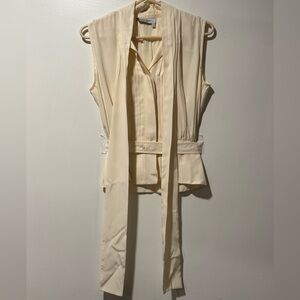 Yves Saint Laurent Cream Sleeveless Top